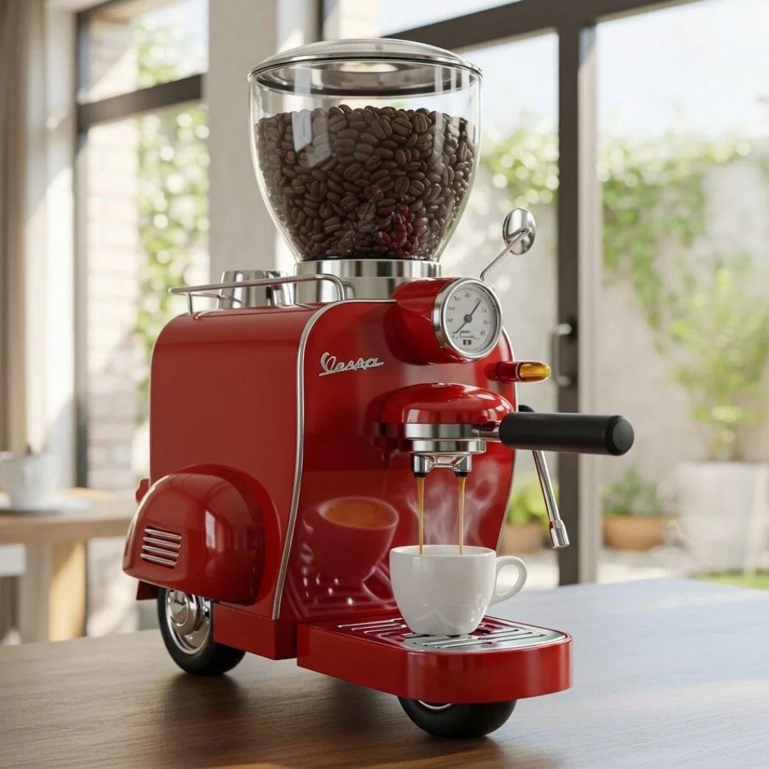 Moka Scooter espressomaskin – Röd
