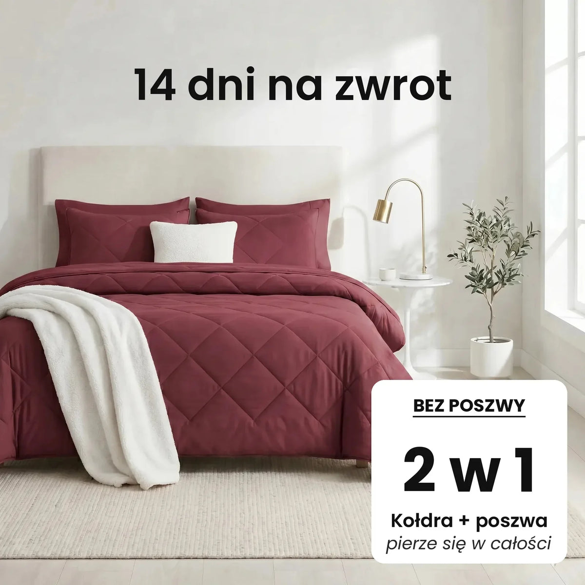 DormiPuro® 2-i-1-täcke [pl] – Vinröd