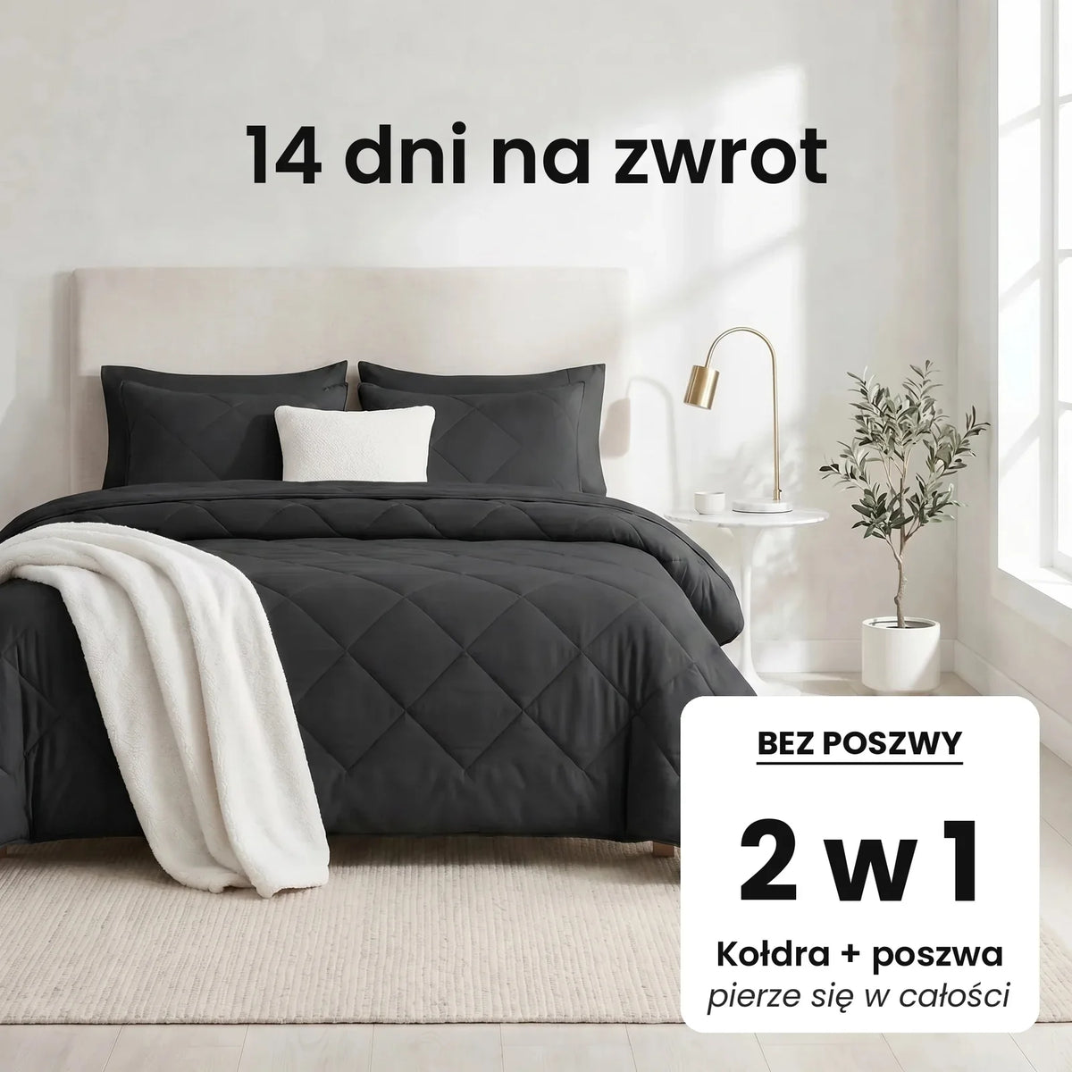 DormiPuro® 2-i-1-täcke [pl] – Nattsvart