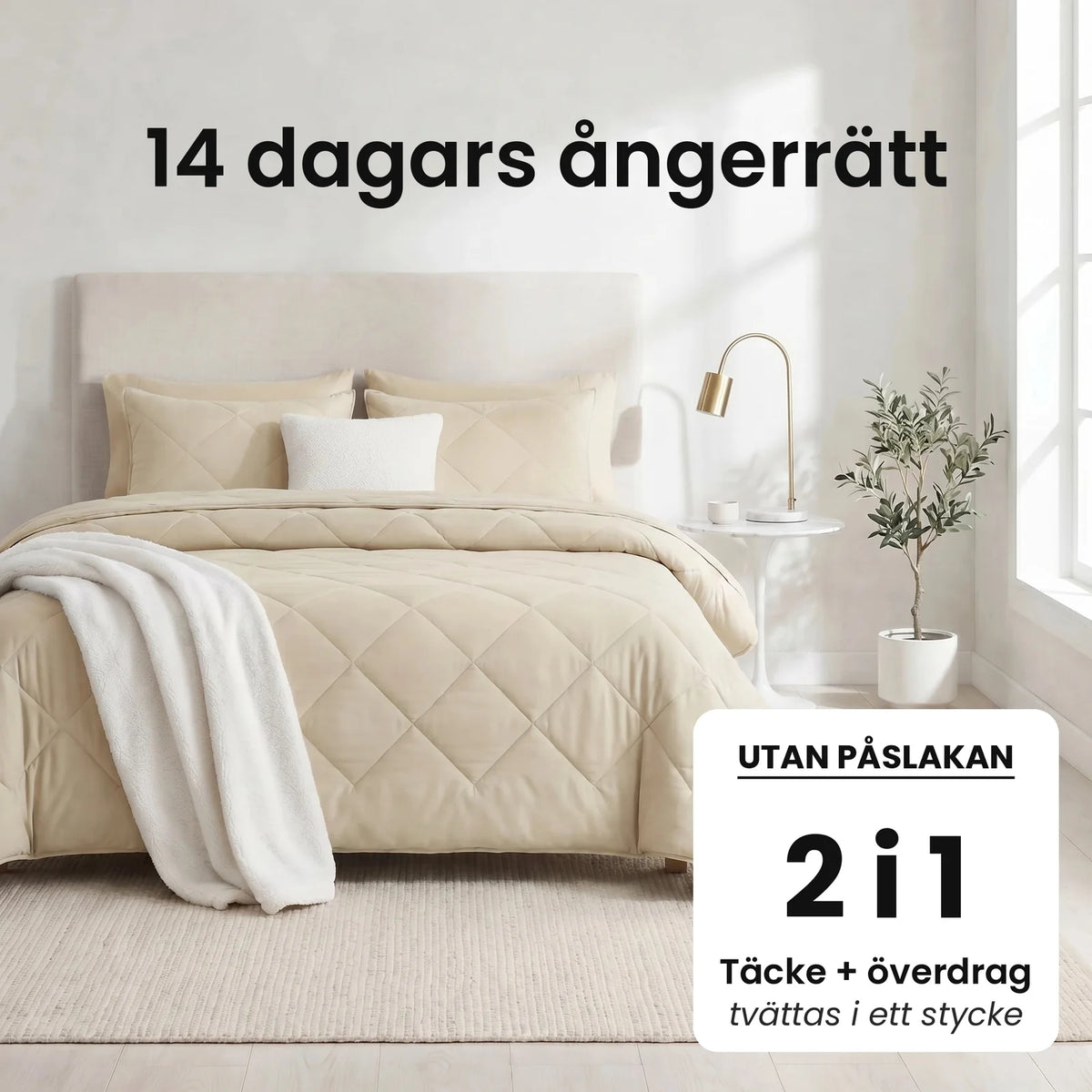DormiPuro® 2-i-1-täcke [sv] – Gräddbeige