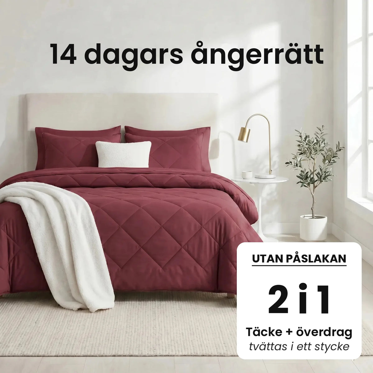DormiPuro® 2-i-1-täcke [sv] – Vinröd