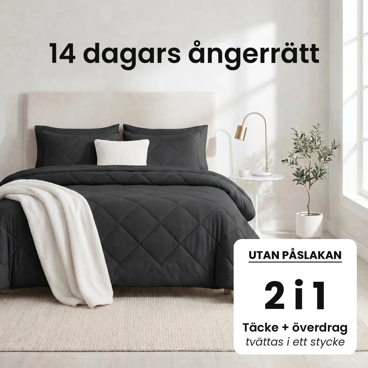 DormiPuro® 2-i-1-täcke [sv] – Nattsvart