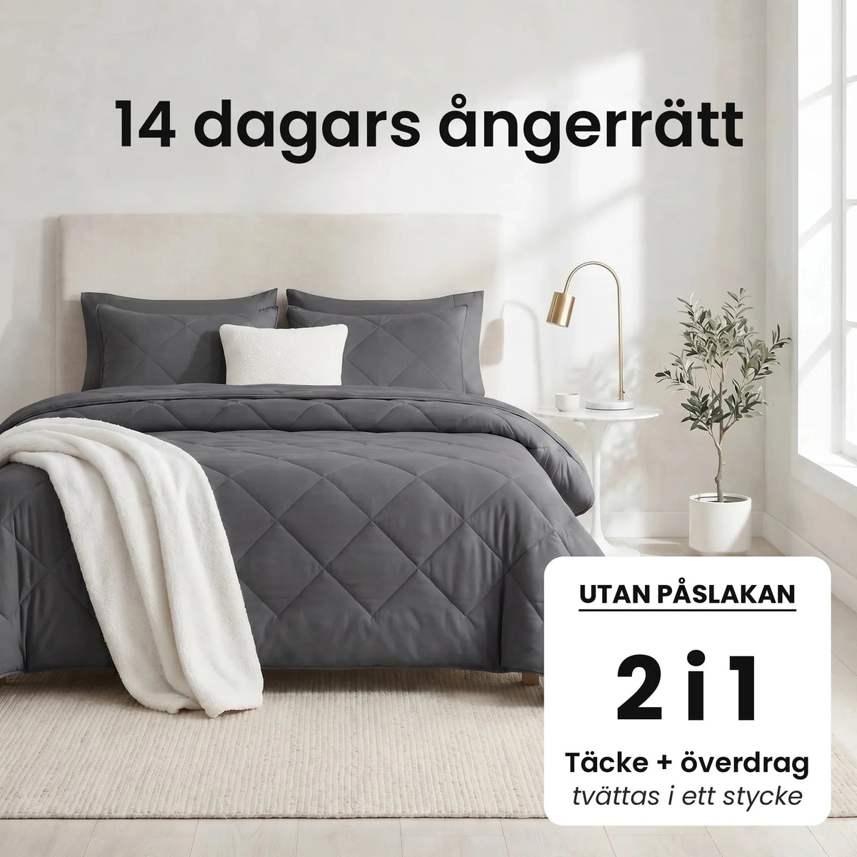 DormiPuro® 2-i-1-täcke [sv] – Månegrå