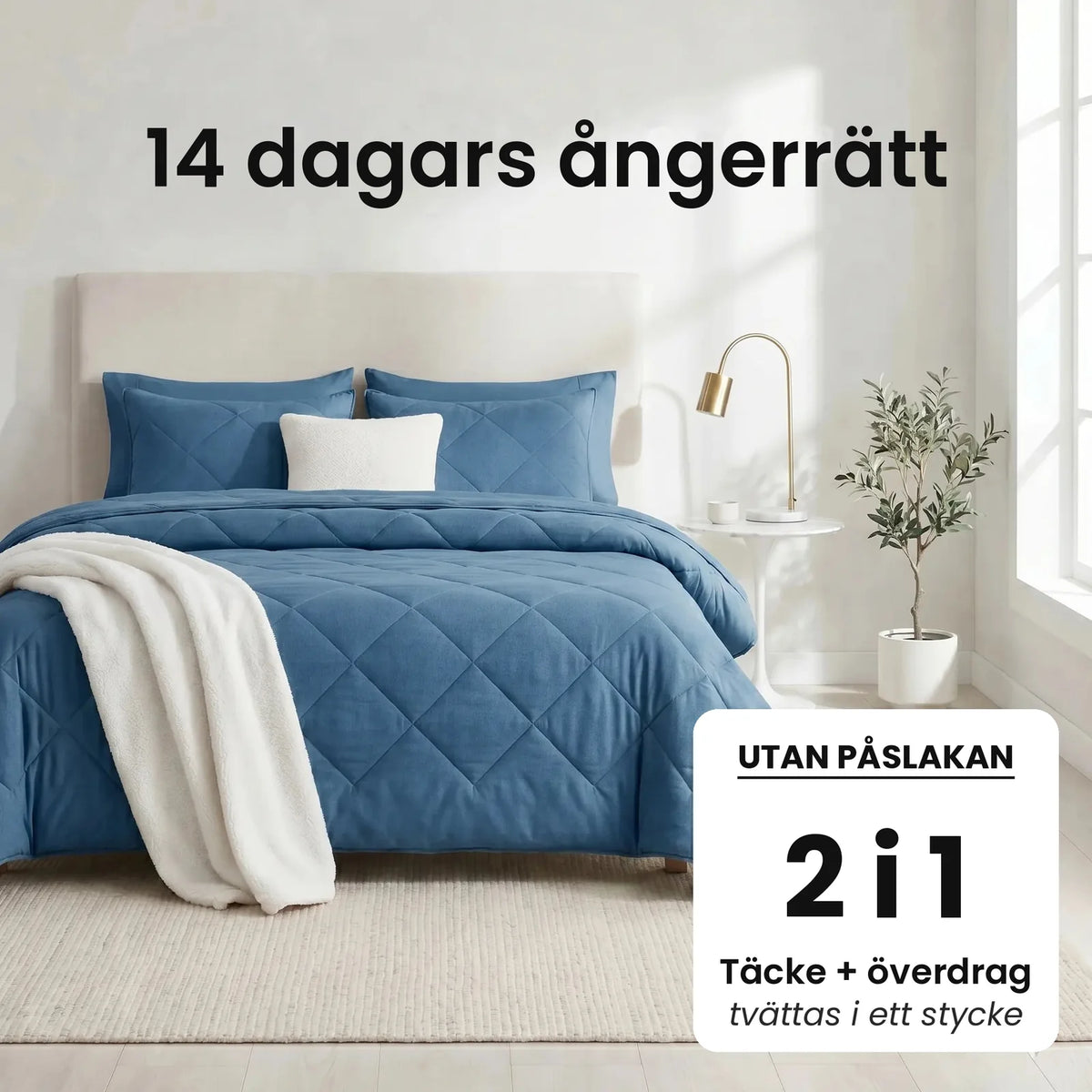 DormiPuro® 2-i-1-täcke [sv] – Kustblå