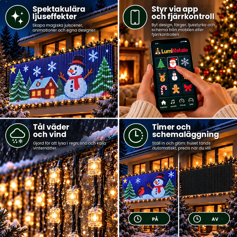 LumiNatale – animerad LED-gardin för balkongen, med app [sv]