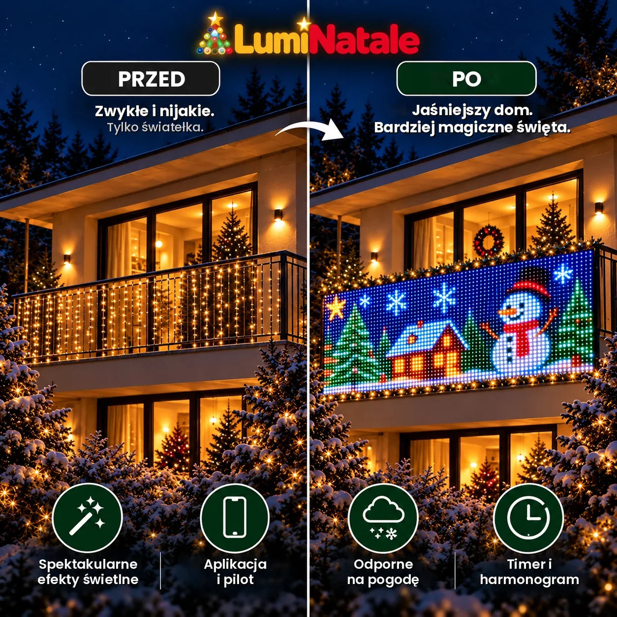 LumiNatale – animerad LED-gardin för balkongen, med app [pl] #5