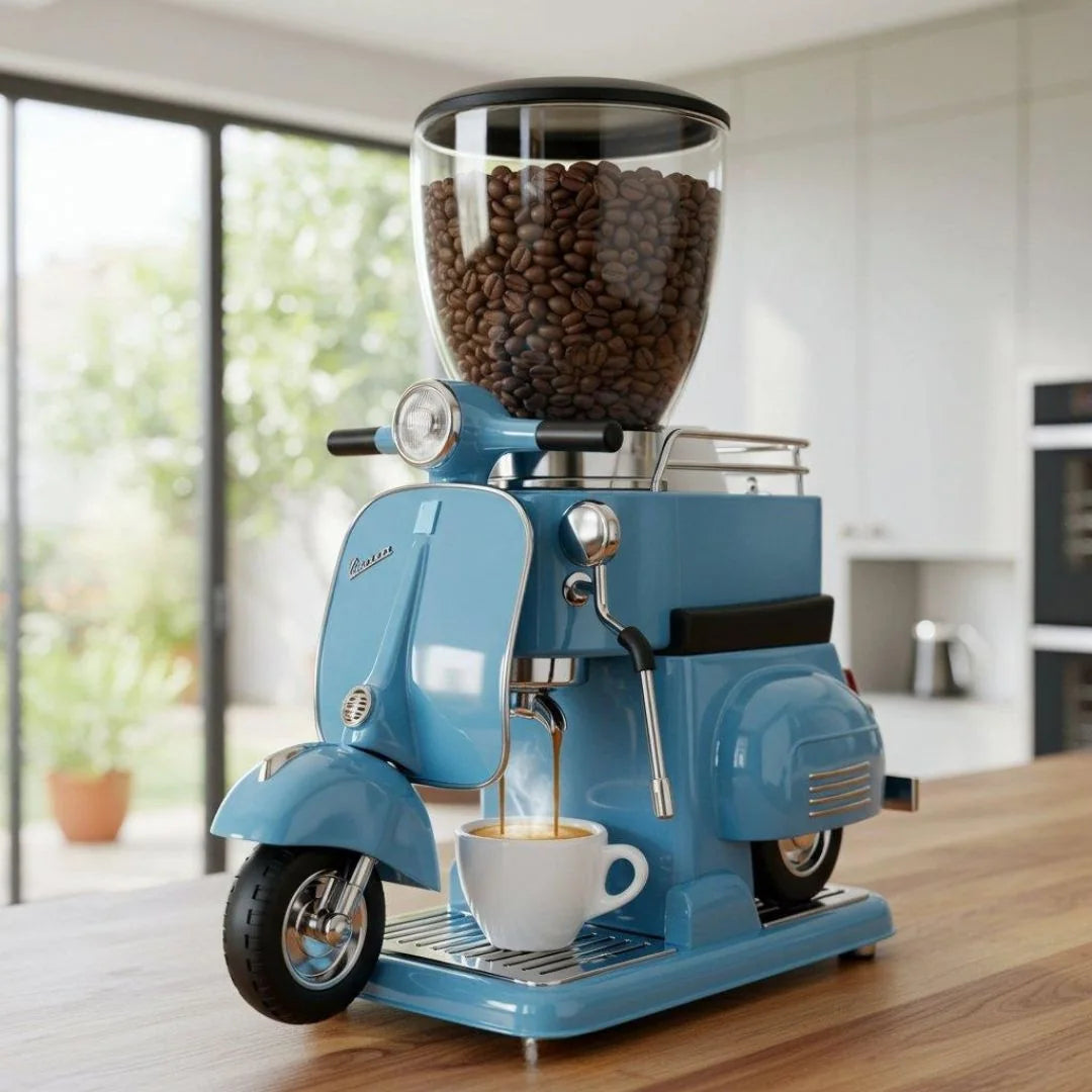 Moka Scooter espressomaskin – Ljusblå